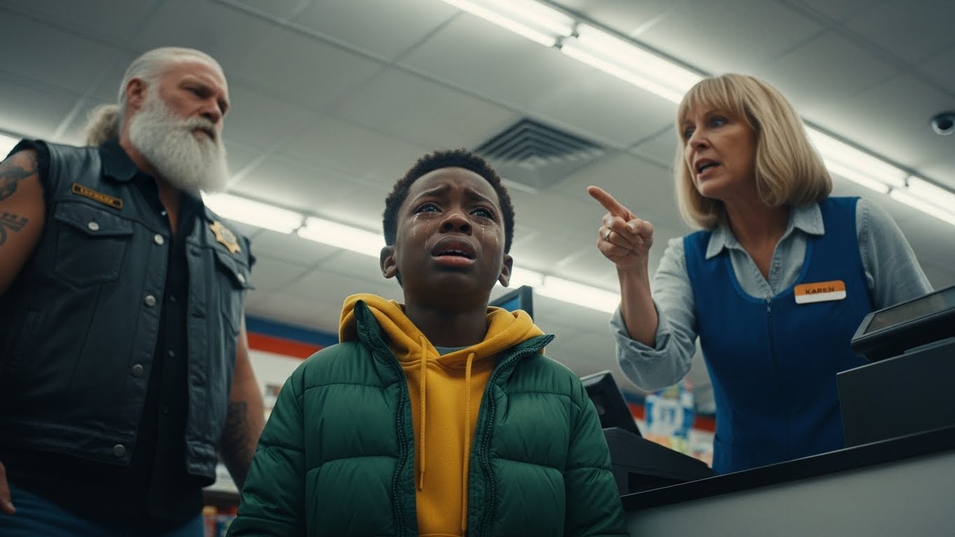 Cashier Accused Crying Boy of Stealing—Then Biker’s Seven Words Ended Her Career